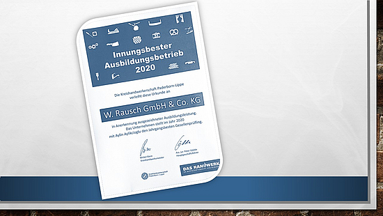 Innungsbester Ausbildungsbetrieb 2020